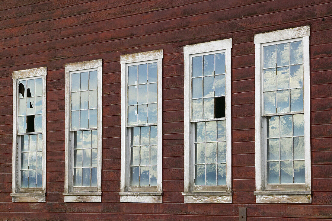 Kennecott Mill Town (Old Copper Mine in operation 1911-1938). Power Plant Windows. Kennecott National Historic Landmark. Interior. Alaska. USA.