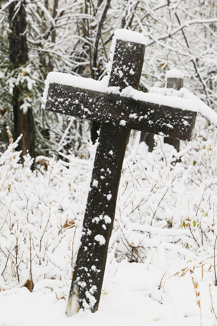 McCarthy Cemetary. Winter. McCarthy. Interior. Alaska. USA.