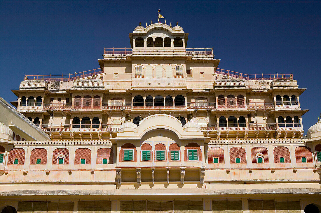 Jaipur City Palace Complex. Chandra Mahal. Residence of current Maharajah. Jaipur. Rajasthan. India.