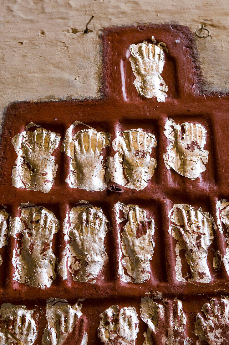 Sati Marks of the widows of Maharaja Man Singh s. Widows who threw themselves on his funeral pyre in 1843. Jodhpur. Rajasthan. India.