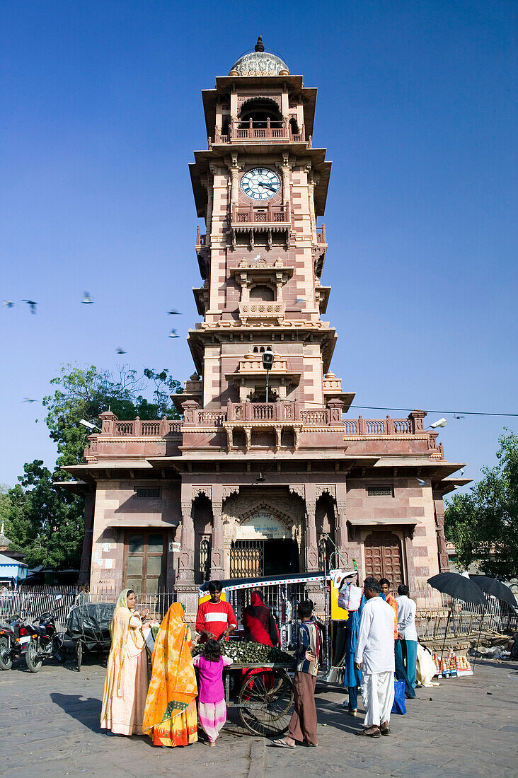 City Clock Tower and Sadar Market. Jodhpur. Rajasthan. India.
