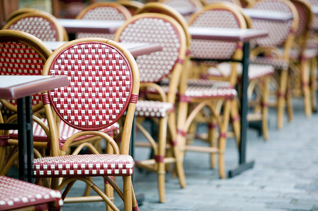 Cafe Tables. Place du Tertre. Montmartre. Paris. France.