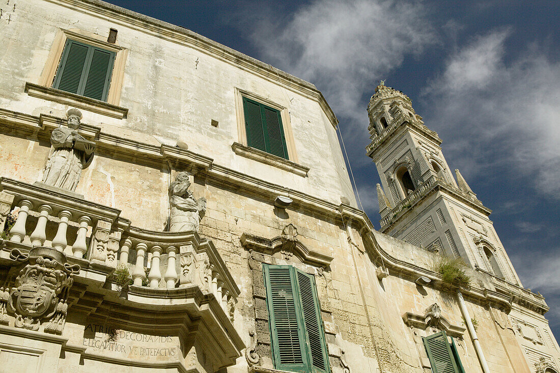 Piazza del Duomo - Campanile (Belltower) of the Duomo (Cathedral, b.1682), Lecce (Baroque Capital of Southern Italy). Puglia, Italy