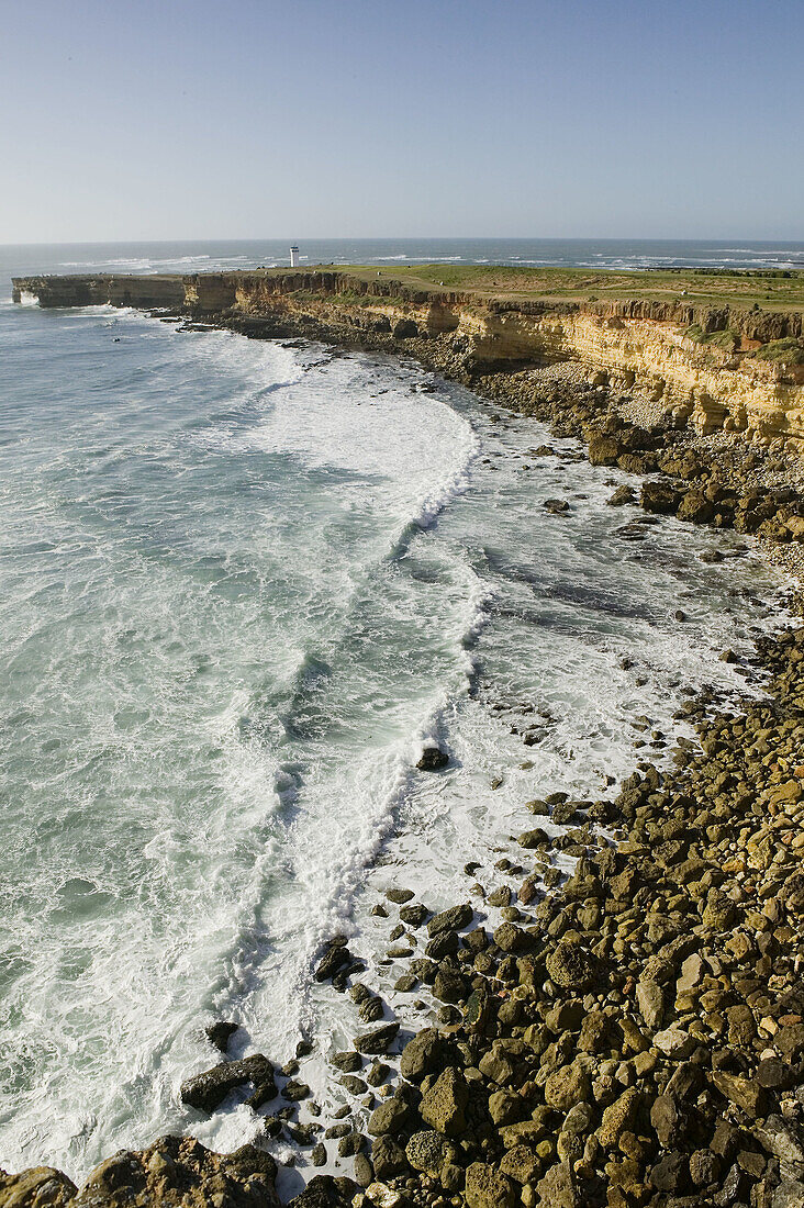 Morocco. Atlantic Coast. El Jadida (Area): Coastal cliffs Dar ed Dou. Late Afternoon