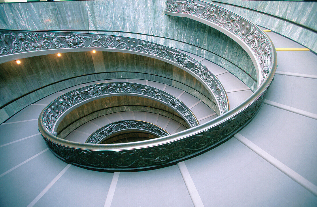 Spiral stairs at Vatican Museum, by Donato Bramante. Vatican City. Rome. Italy