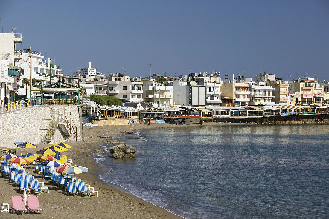 Town Beach. Hersonissos. Iraklio Province. Crete, Greece.