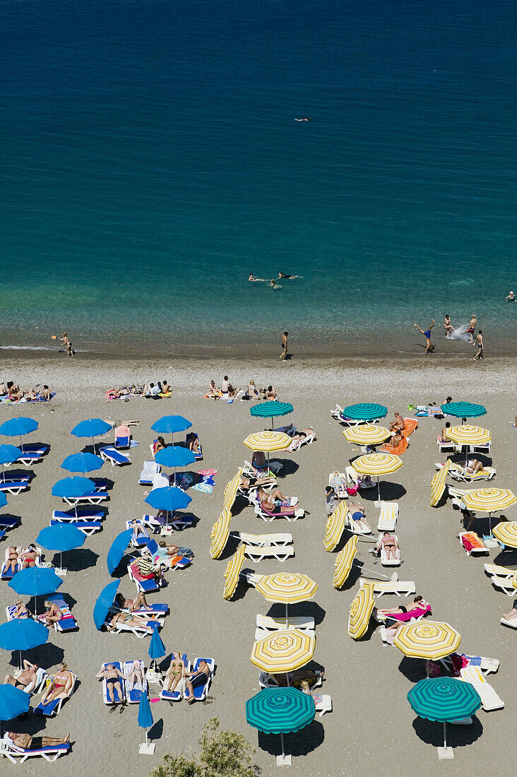 View of Rhodes Town Beach. Daytime. Rhodes. Dodecanese, Greece