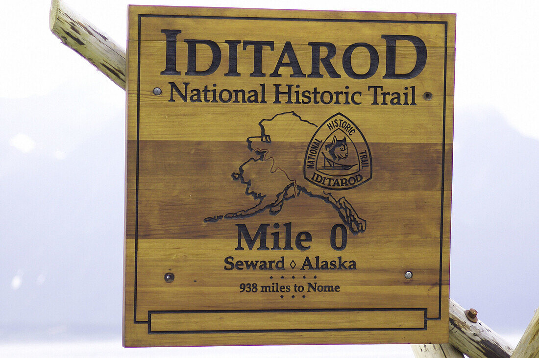Iditarod race sign, Alaska