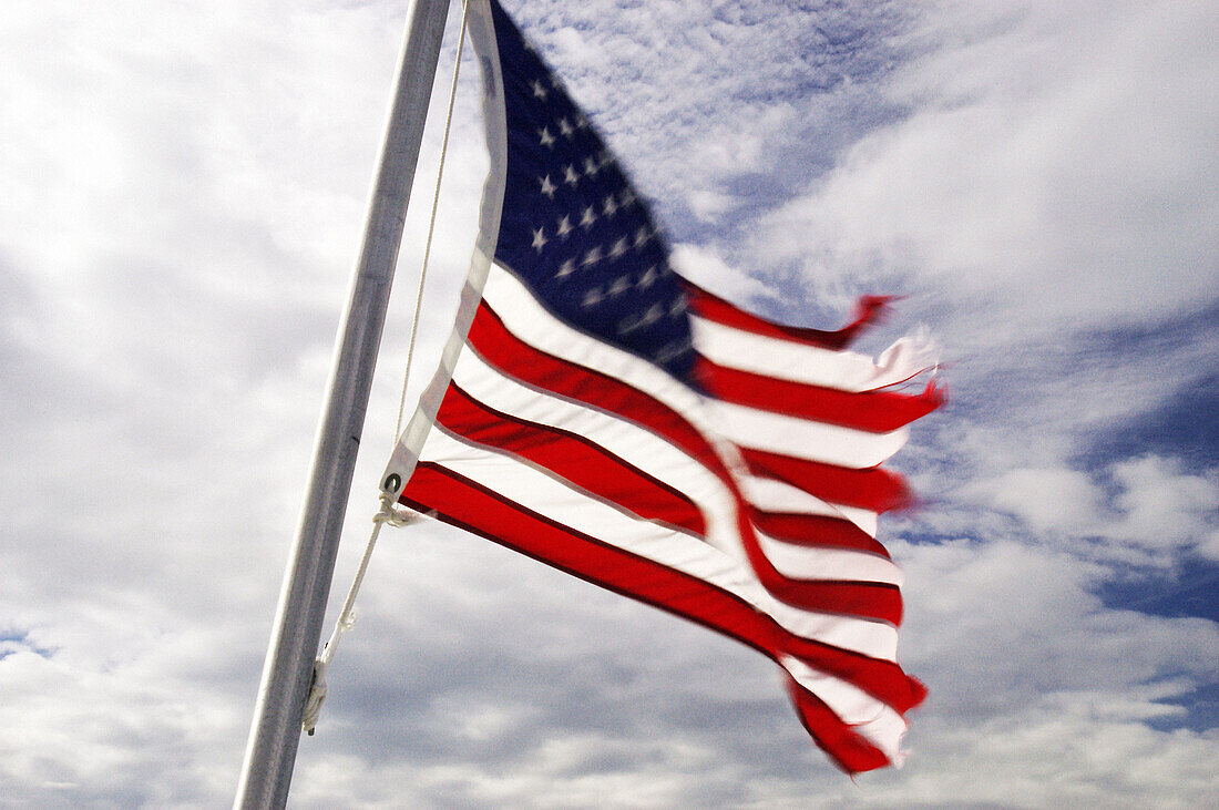 american flag waving in the wind