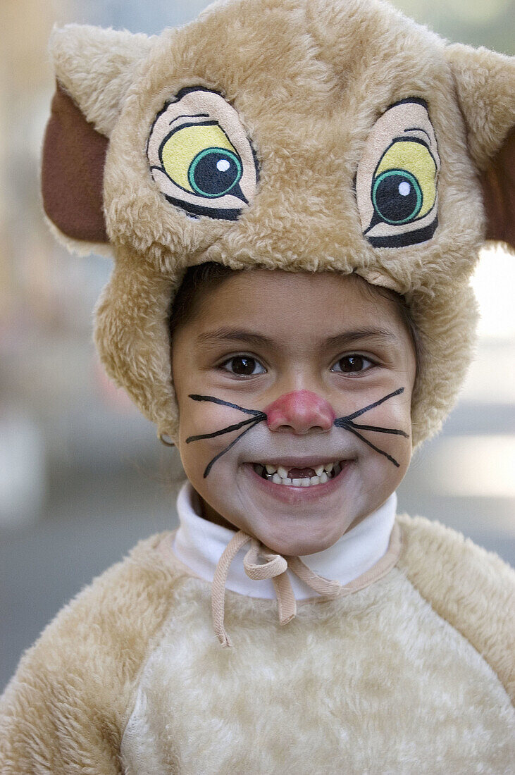 girl in lion costume