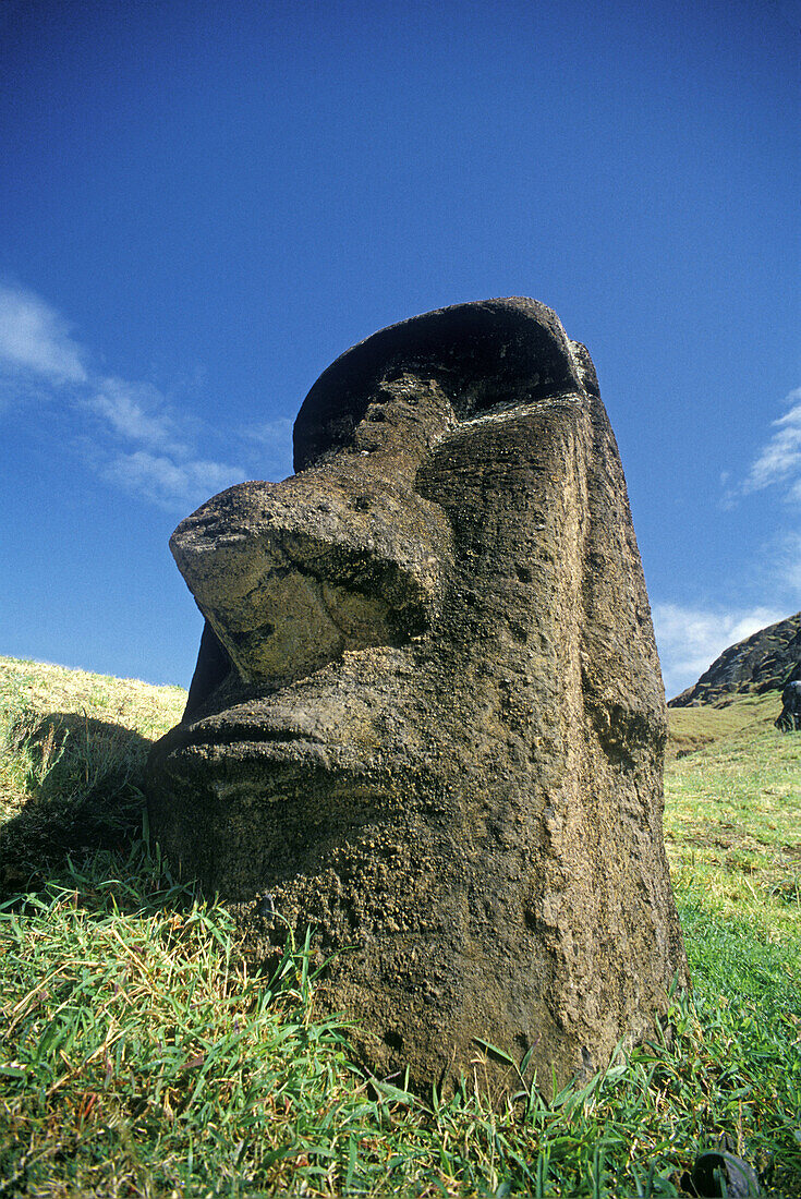 Moai statue, face. Rano Raraku, Eastern Island. Chile
