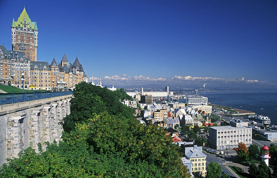 Place-Royale and Château Frontenac. Quebec City, Canada