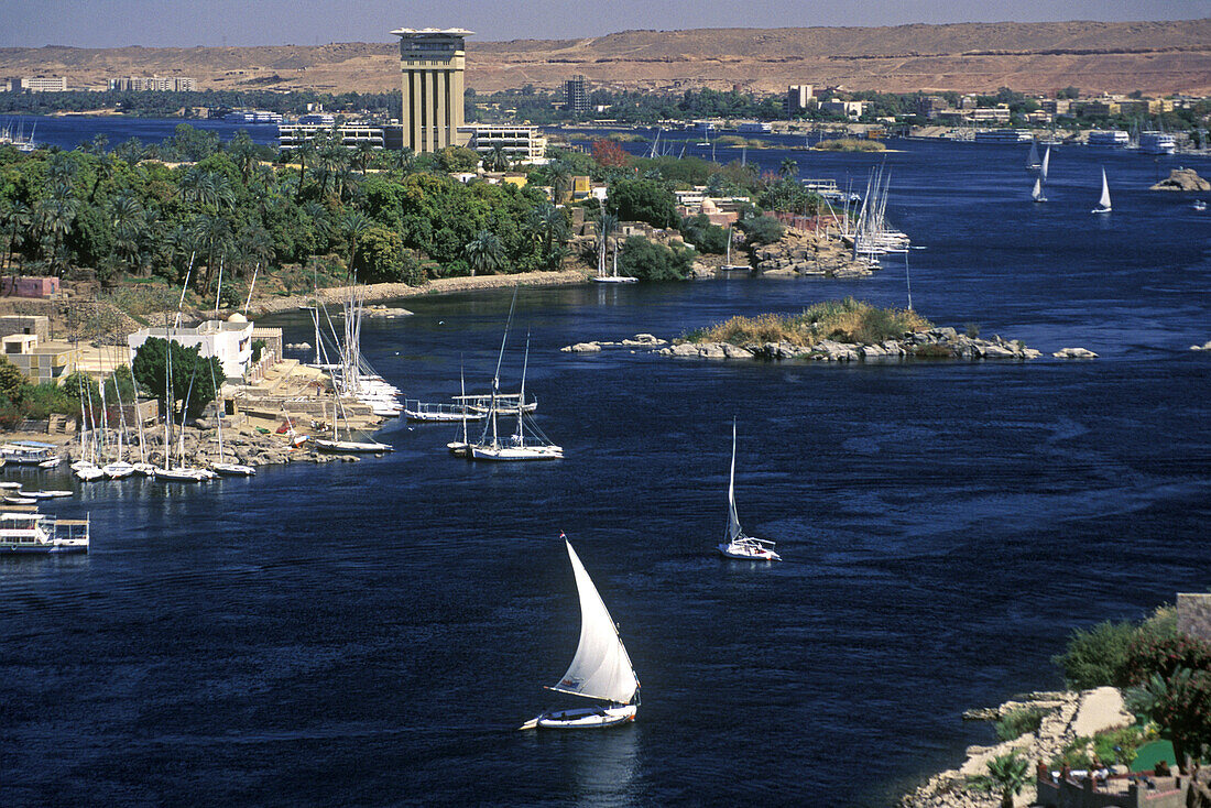 Feluccas on Nile river. Aswan. Egypt