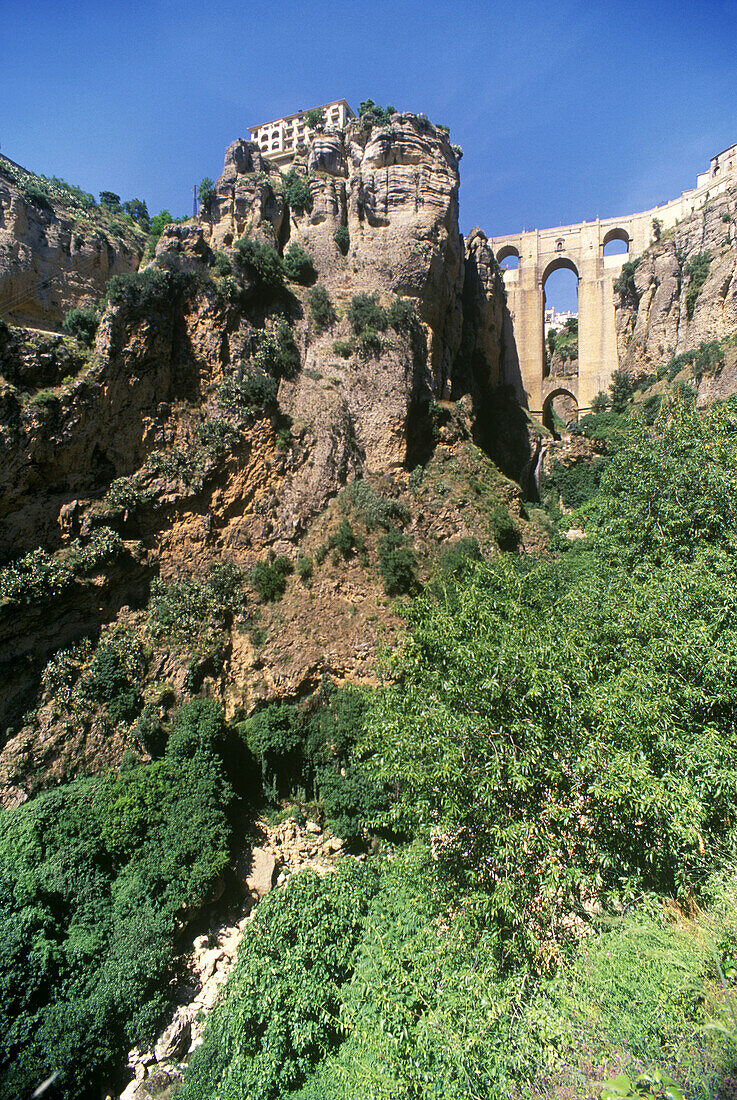 Puente Nuevo (new bridge) on tajo gorge. Ronda. Málaga province, Spain
