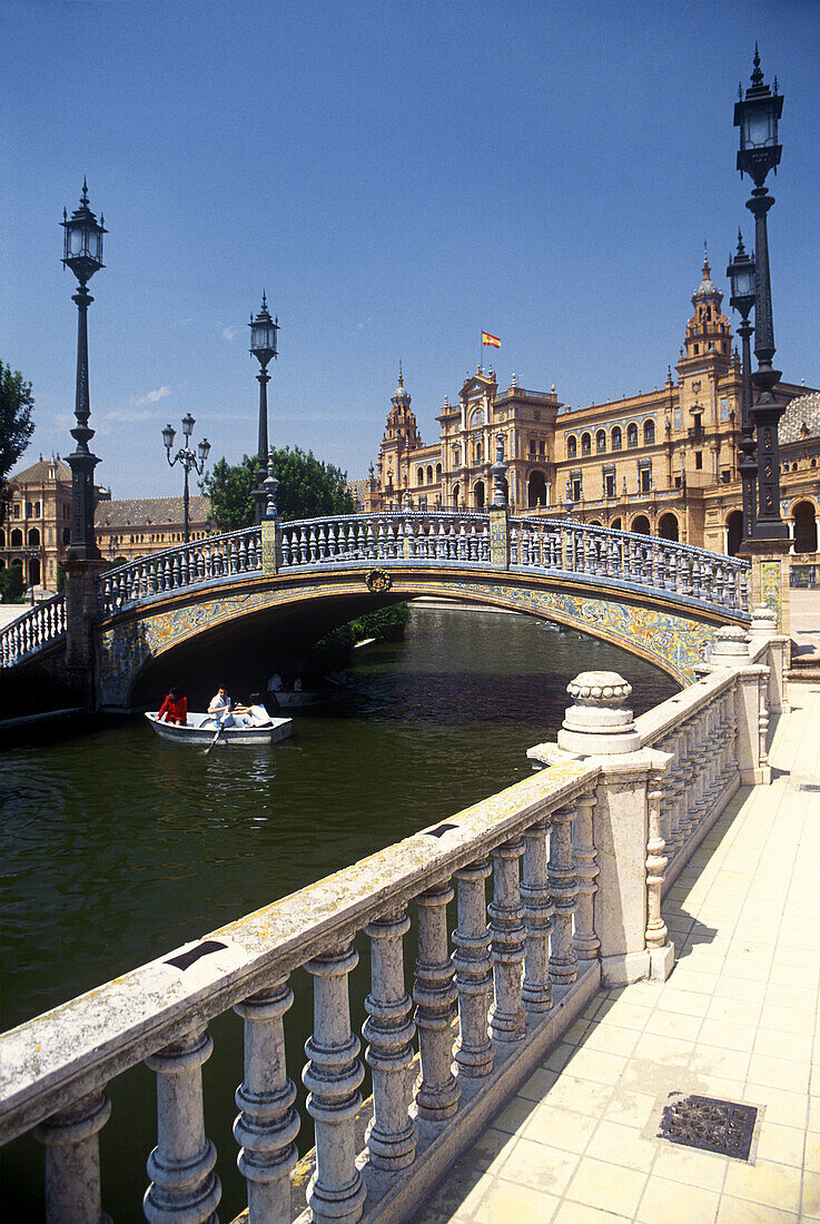 Bridge in Plaza de España, Sevilla. Andalusia, Spain