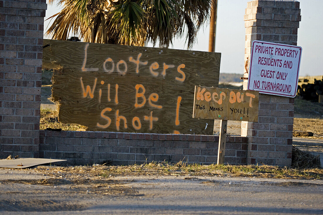 Damage caused by Hurricane Katrina. Slidell, Louisiana. USA.