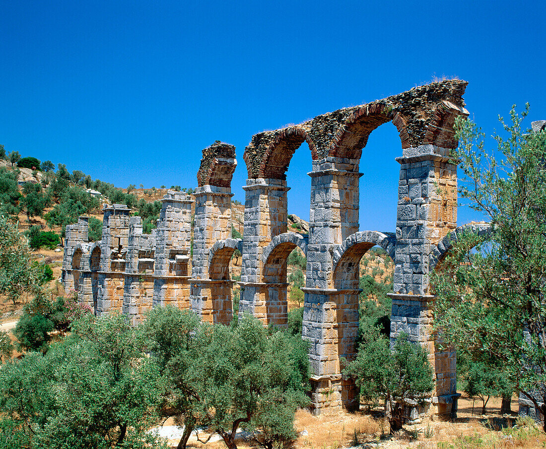 Ruins of roman aqueduct. Moria. Lesvos. Greece