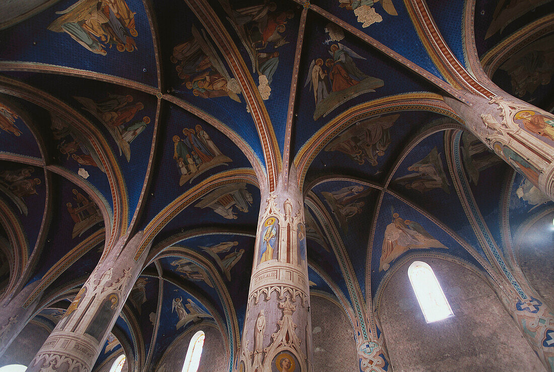 Frescoes on the vaults of Saint Michael s church. Verdun-sur-Garonne. France
