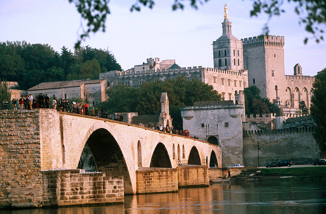 Saint-Bénézet bridge and Papal Palace. Avignon. France