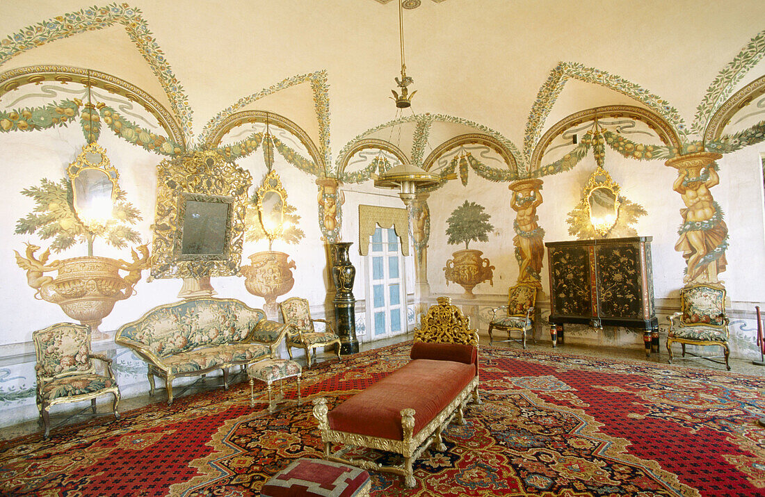 God s lounge in Masino Castle. Piedmont. Italy