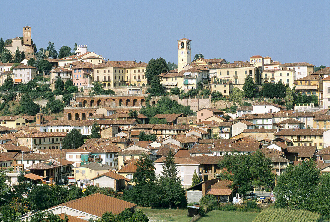 Overview of Castelnuovo Don Bosco. Piedmont. Italy