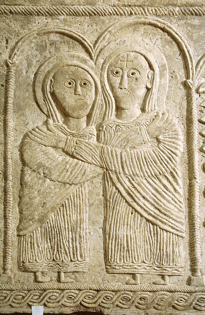 Detail of relief in the cathedral museum. Cividale del Friuli. Friuli-Venezia Giulia, Italy