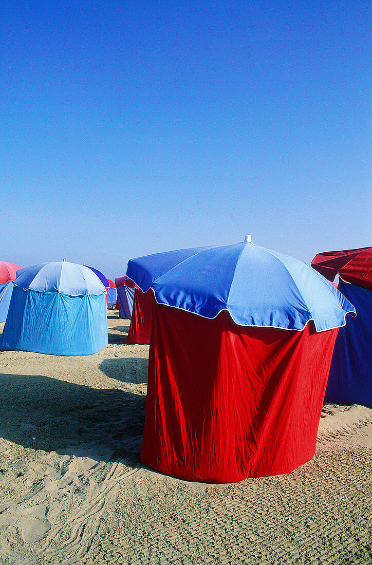 France, Normandy. Deauville, the beach.