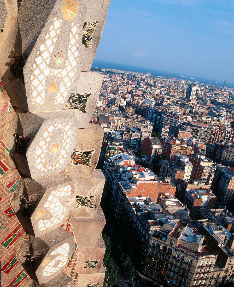 Barcelona seen from the Sagrada Familia temple. Spain