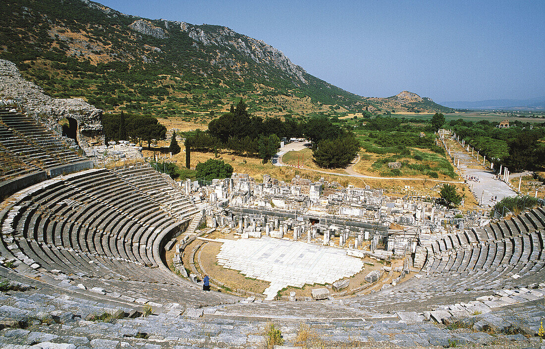 Ephesus theater, Greek antiquity. Aegean Sea. Turkey.