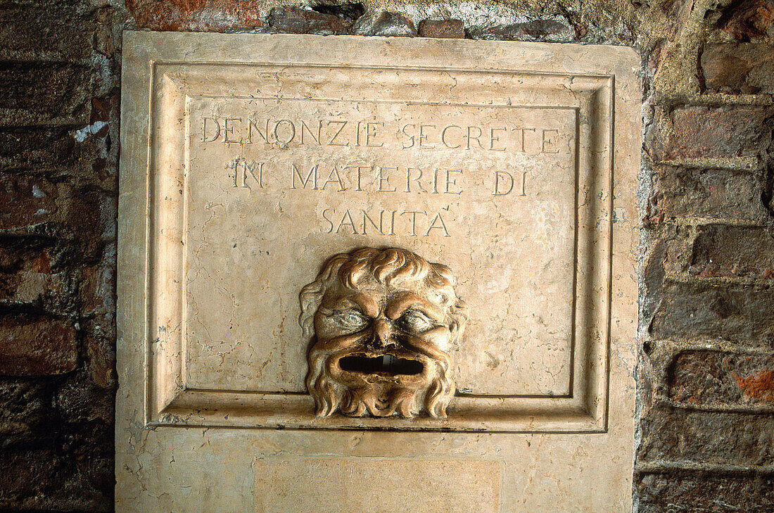 Denunciation box. Vicenza Basilica, by architect Palladio. Veneto. Italy.