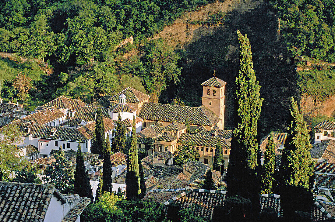 Spain. Andalousia. Granada. Houses of Albaicin neighbourhood