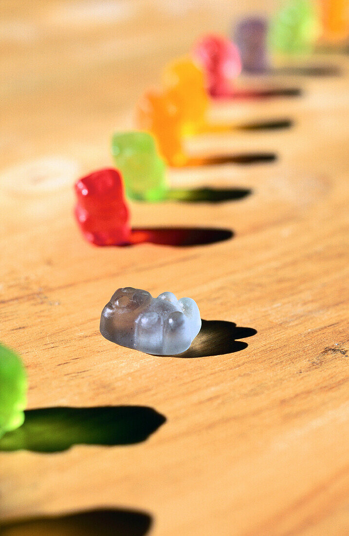 Gummy bears in line