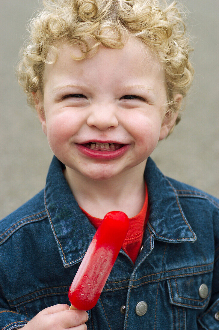 Boy with popsicle