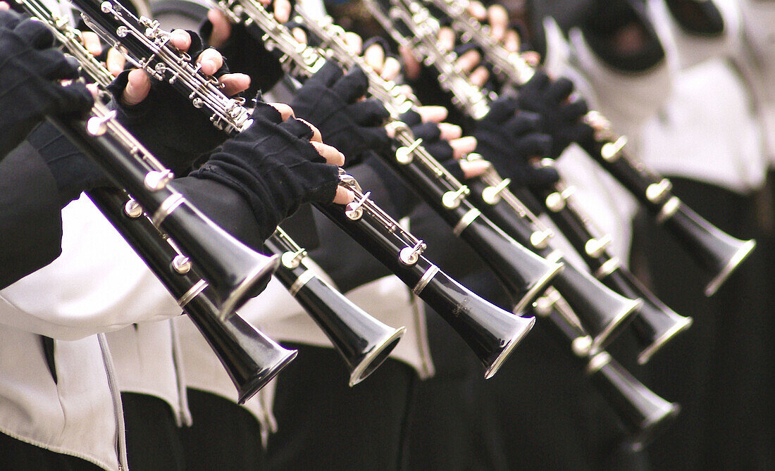 clarinet section of a band