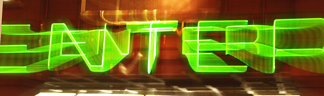 enter neon sign