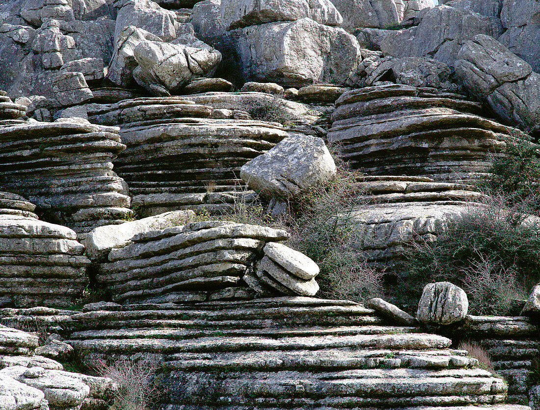 Erosion working on Jurassic limestones. Torcal de Antequera. Málaga province. Spain