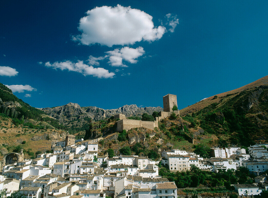 Cazorla with castle in the background. Jaen province. Andalucia, Spain