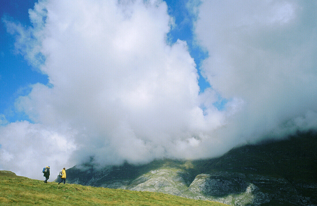 Mountaineers in the Pyrenees Mountains