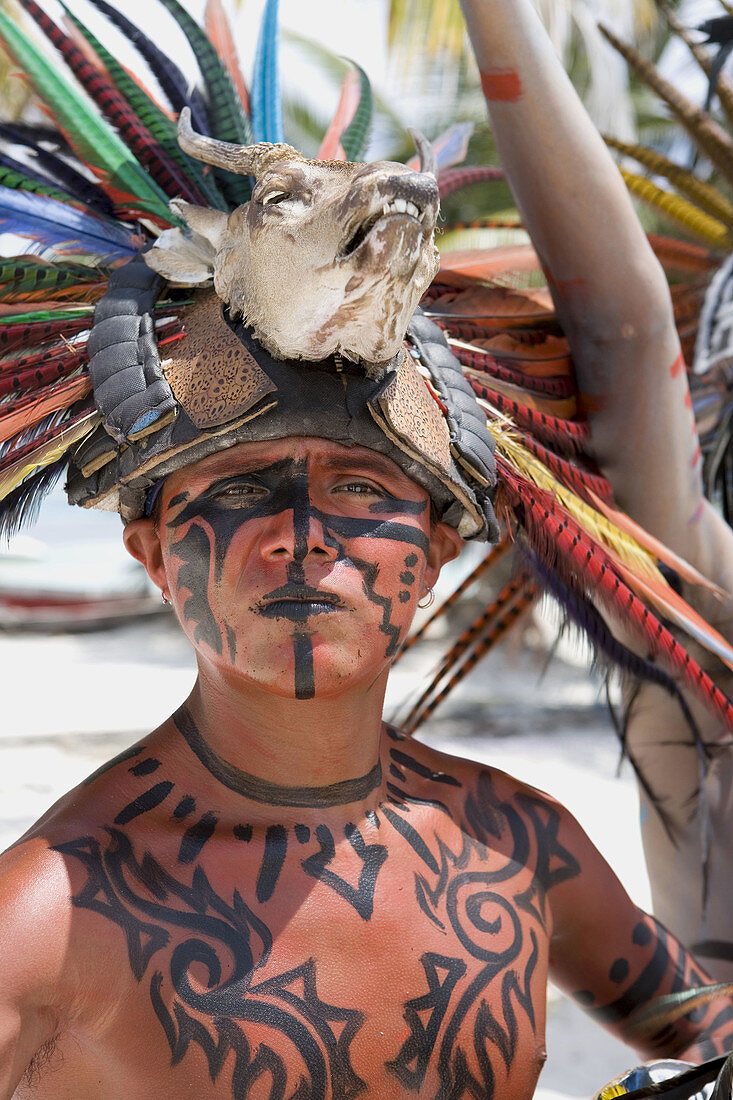 Maya-Kostüme. Halbinsel Yucatan. Mexiko