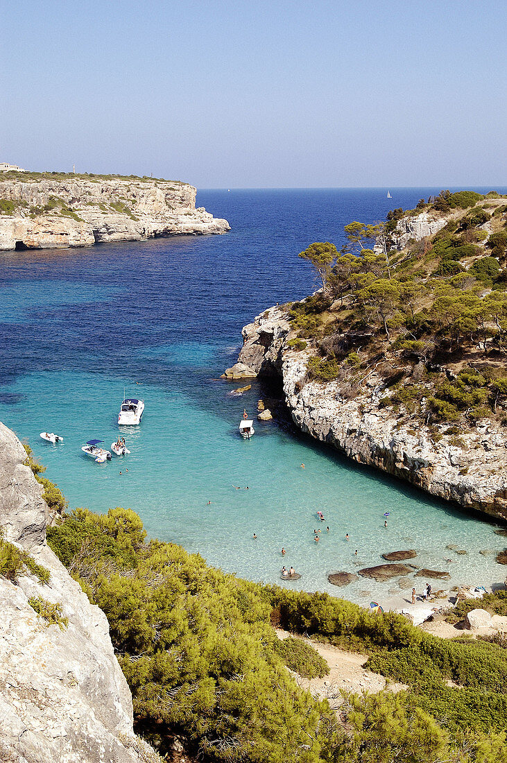 Caló des Moro, Cala s Almunia, Santanyí. Majorca, Balearic Islands. Spain