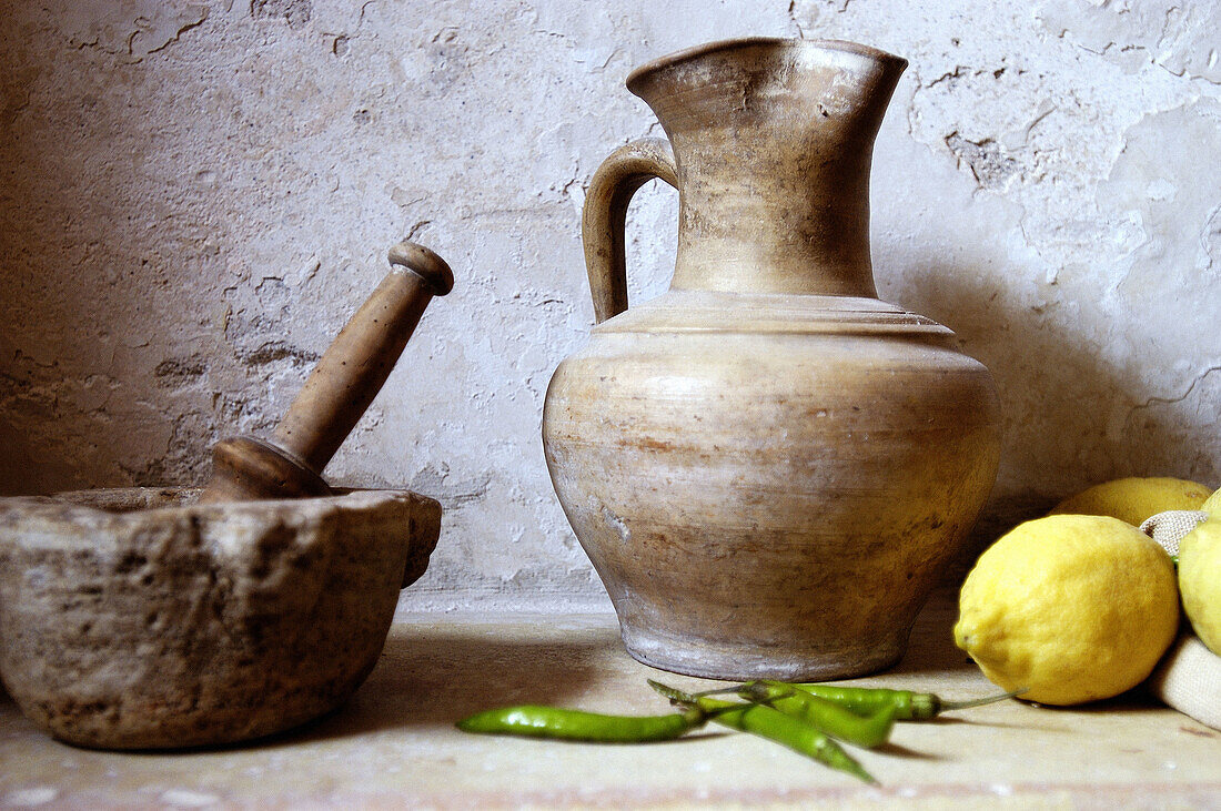 Traditional Majorcan kitchen