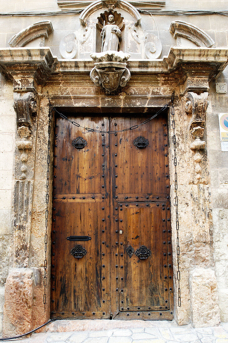 Door of Carthusians of Valdemossa. Palma de Mallorca. Majorca. Balearic Islands. Spain
