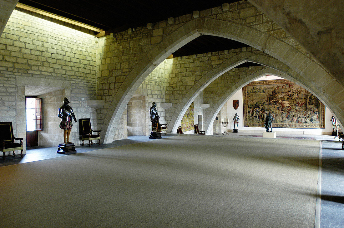 Saló del Tinell, Almudaina Palace. Palma de Mallorca. Majorca. Balearic Islands. Spain