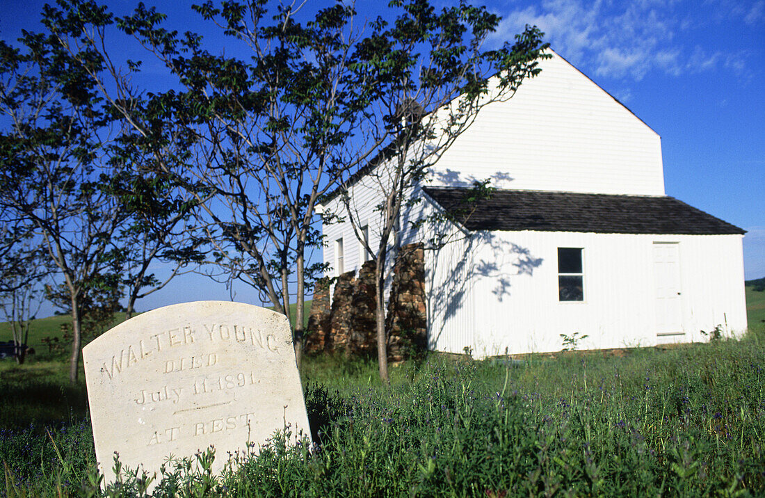 St. Catherine s Church and gravestone. California, USA