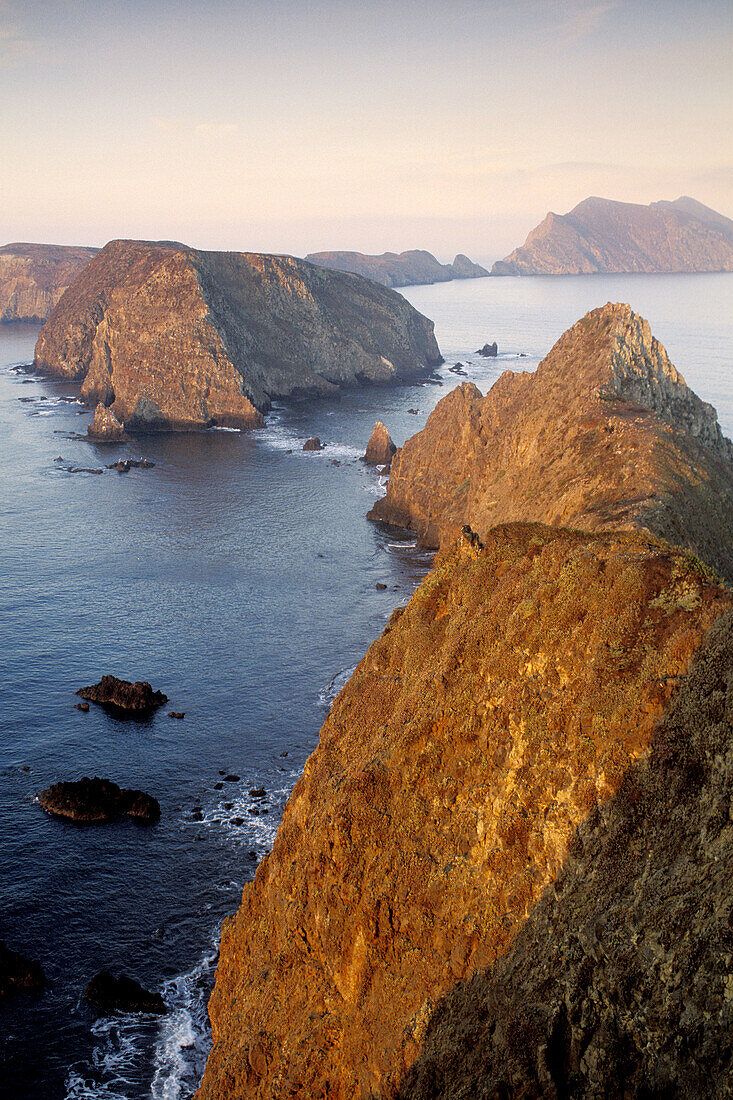 Morning light over Pacific Ocean from Inspiration Point, East Anacapa Island. Channel Islands National Park. California. USA