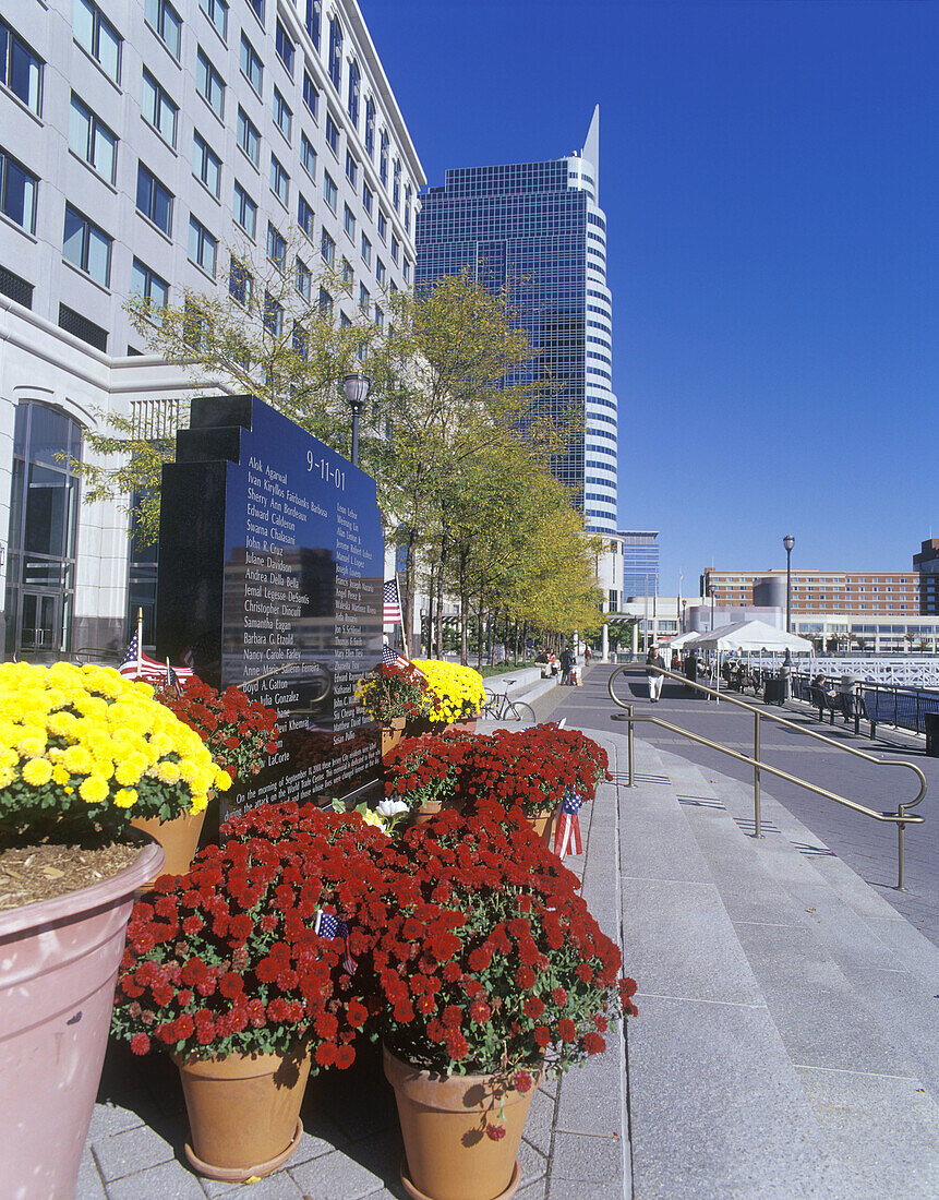 9/11 memorial, Financial district, Jersey City, New Jersey, USA.