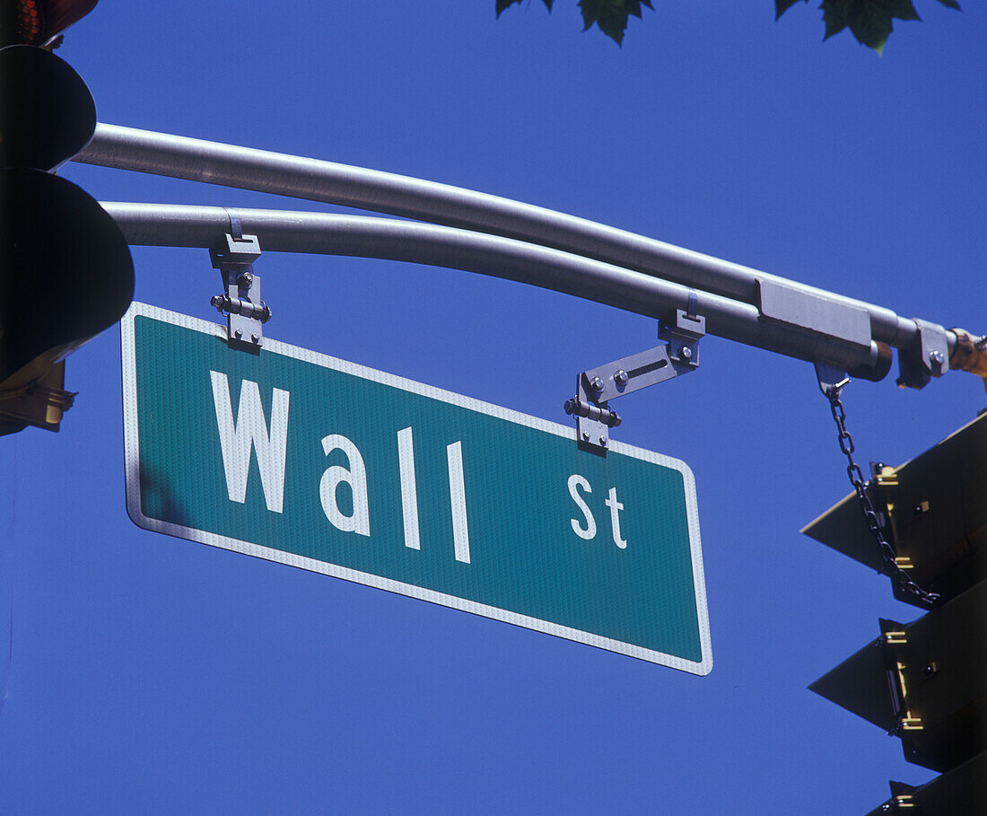 Wall Street sign, North bergen, New Jersey, USA.