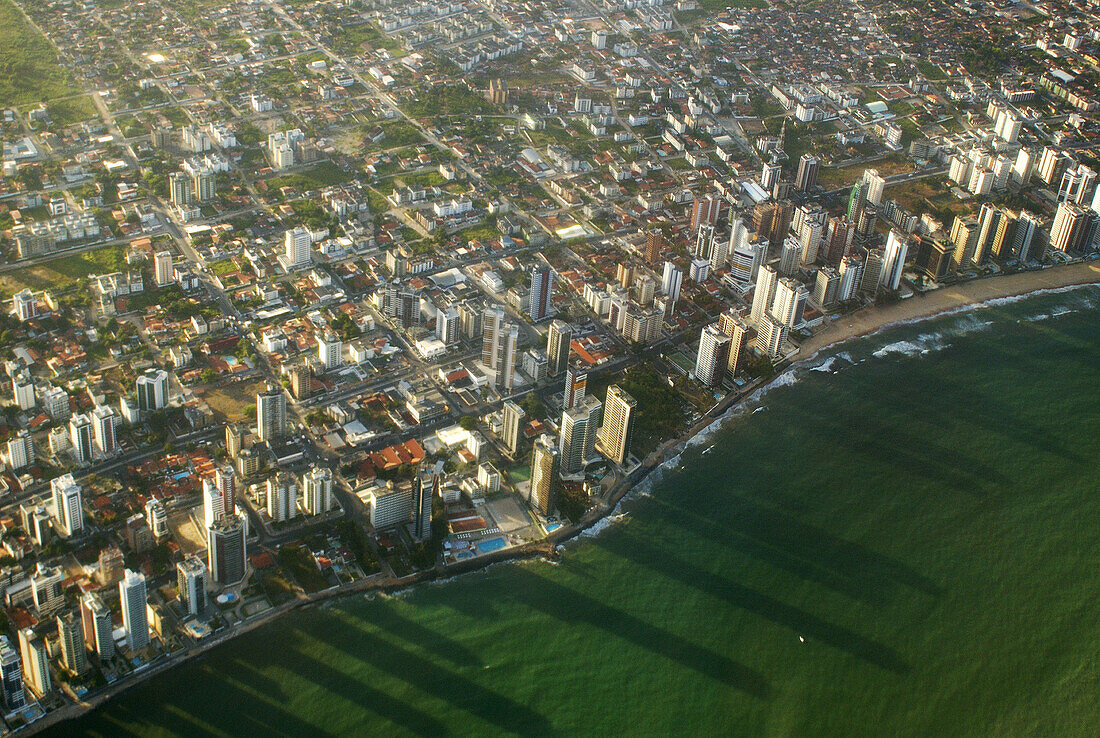 Aerial view of coastline. Recife. Pernambuco, Brazil