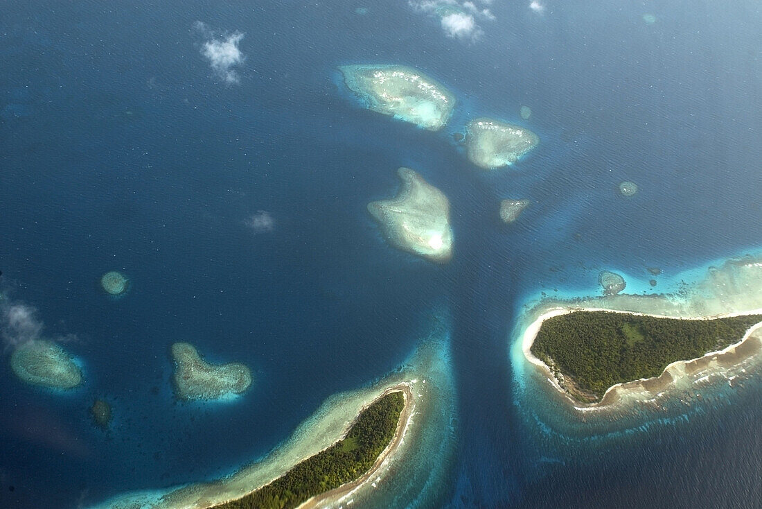Aerial view of Kuwajelein atoll, Marshall Islands, Micronesia