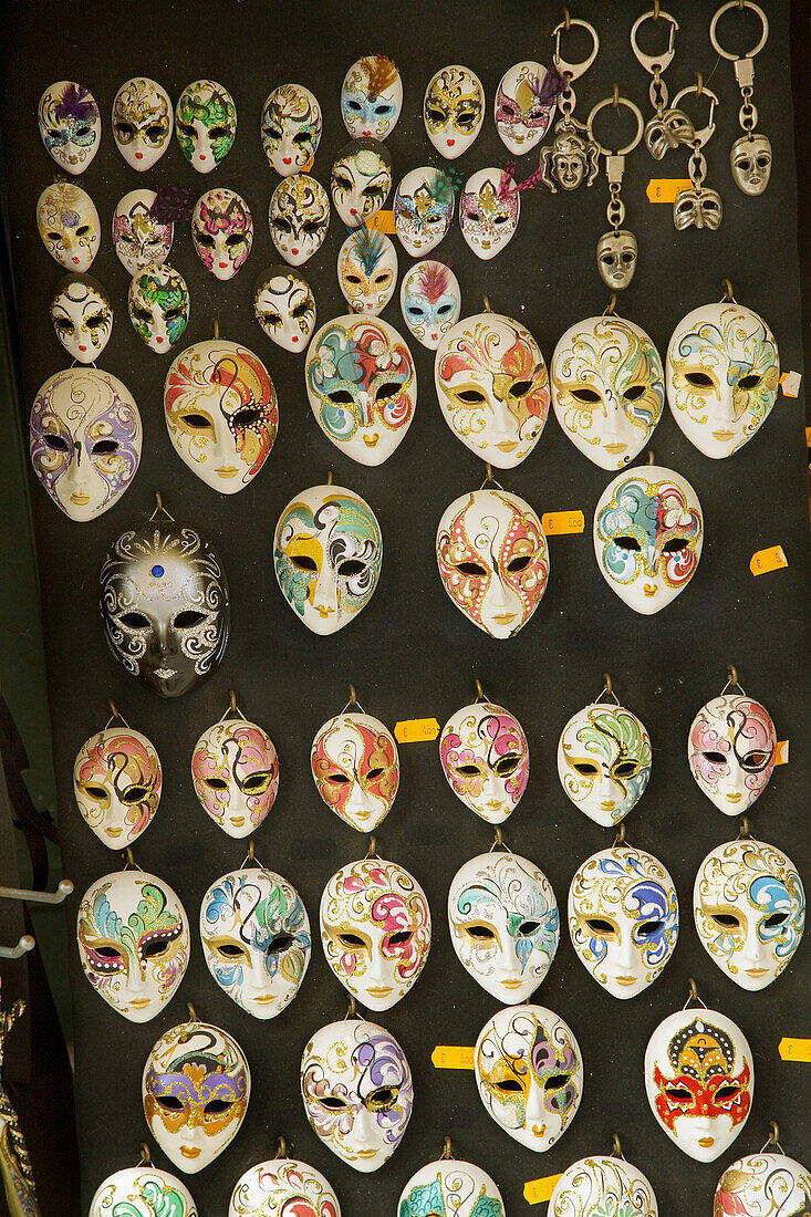 carnival mask jewelry on display, Venice, Italy